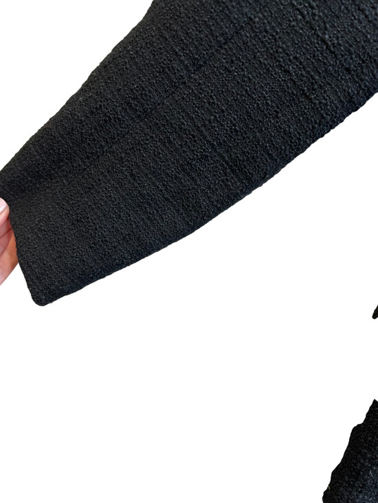 H&M Black Tweed Boucle Double Breasted Gold Button Blazer Jacket Size M - Picture 4 of 6